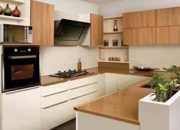 U shaped modular kitchen